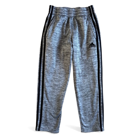 adidas Other - Adidas Kids Fleece Sweatpants Joggers 3-Stripe Sport School Heather Gray Black S